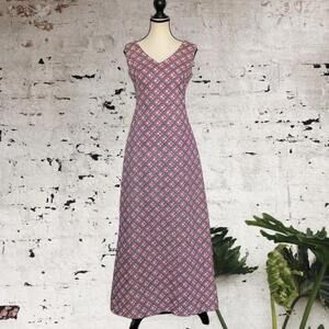 Lanvin Paris *vintage* red white & Blue Maxi Dress Size 8